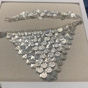 Bellydancing Silver Coin Chain Belt
